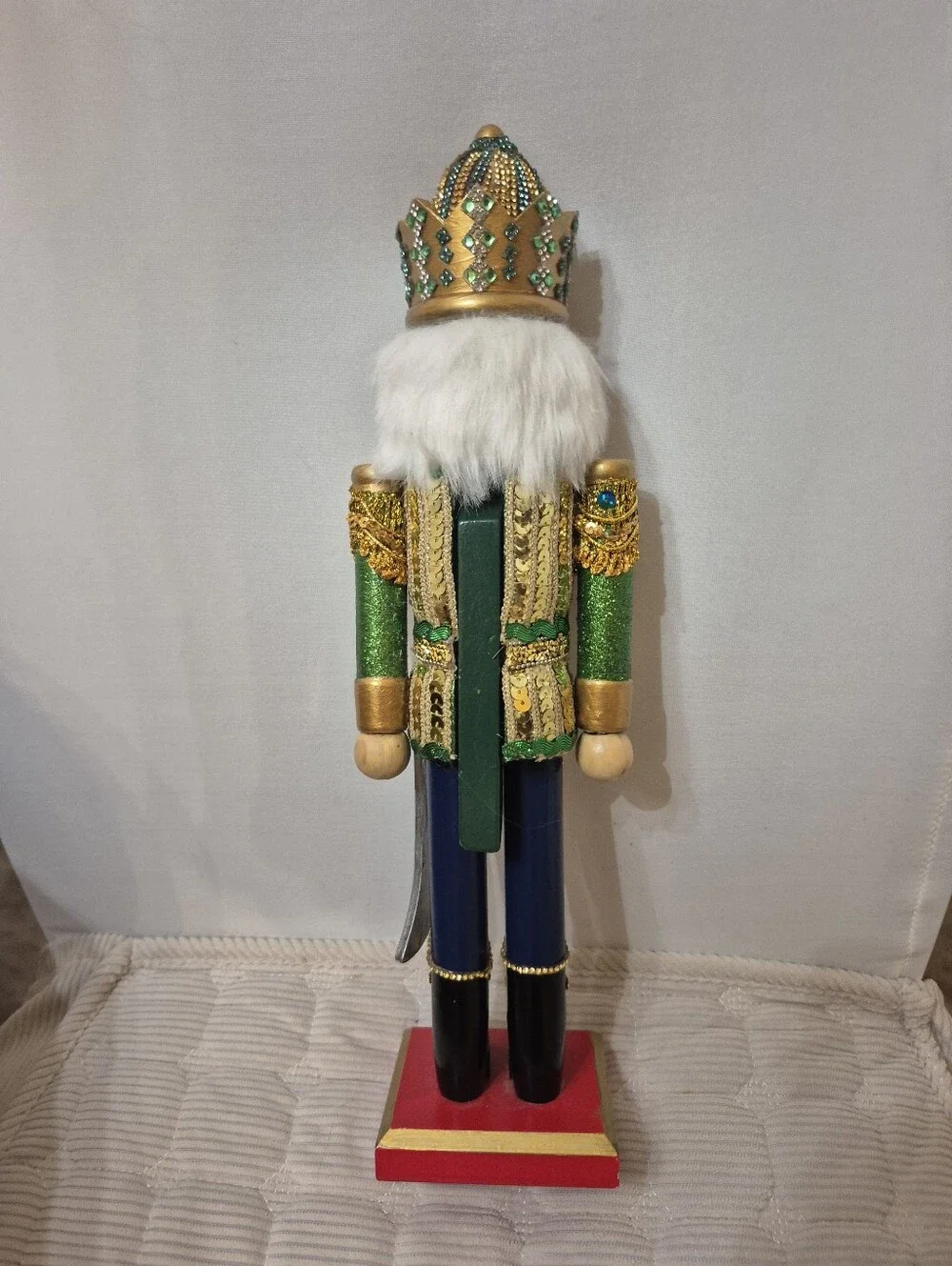 Green and Gold Nutcracker Holiday Figurine - Unbranded
